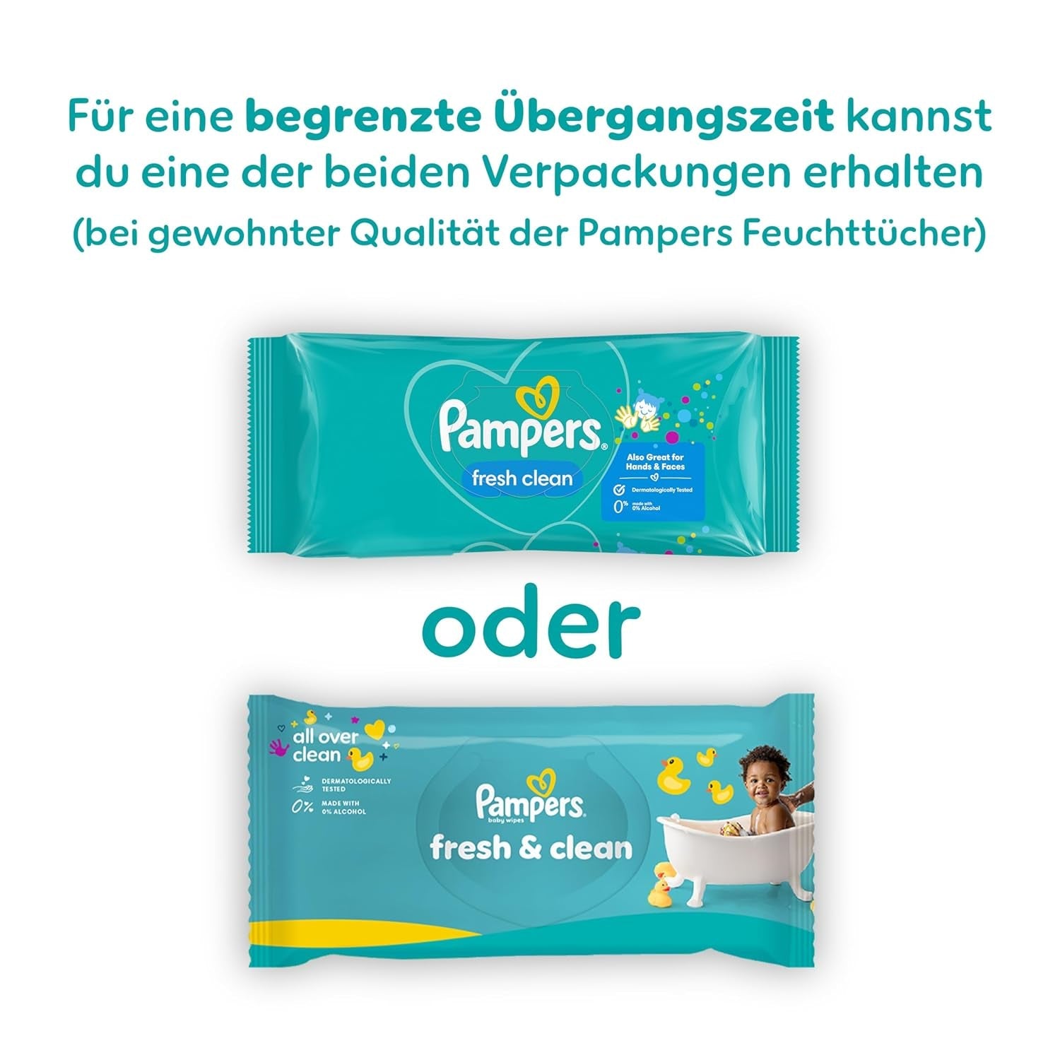 Pampers Fresh Clean vochtige doekjes, 15 verpakkingen van 80 doekjes, totaal 1200 doekjes, lichte geur, ook geschikt voor handen en gezicht