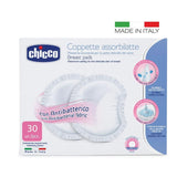 Chicco Acterielle Natural Feeling zoogcompressen, 30 stuks Voedings- en borstvoedingsaccessoires Bebe Naty Shop
