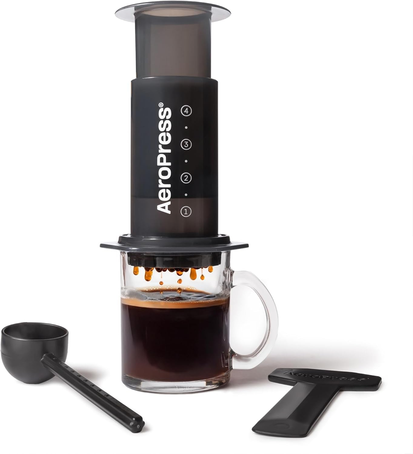AeroPress origineel koffie- en espressoapparaat, draagbaar barista-koffiezetapparaat met kamer, plunjer en filters, snelkoffie- en espressoapparaat