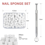 Qufiiry 200 Stück Nail Art Schwämme Mit Metallgreifer, Nagelkunst Schwammpinsel, Maniküre Zubehör Für Nägel, Um Eine Varavländ Von Gradient Nail Art Patterns To Create (wit)
