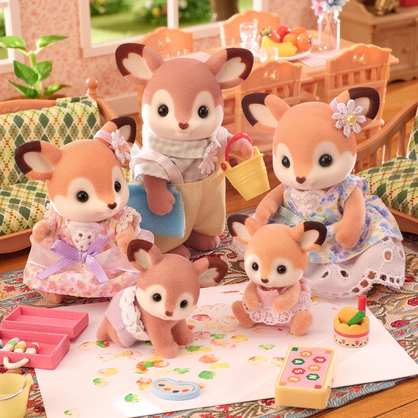 Sylvanian Families 5800 Deer Twins, speelset met dierenfiguren, bosdierenfiguren, speelgoed voor kinderen vanaf 3 jaar