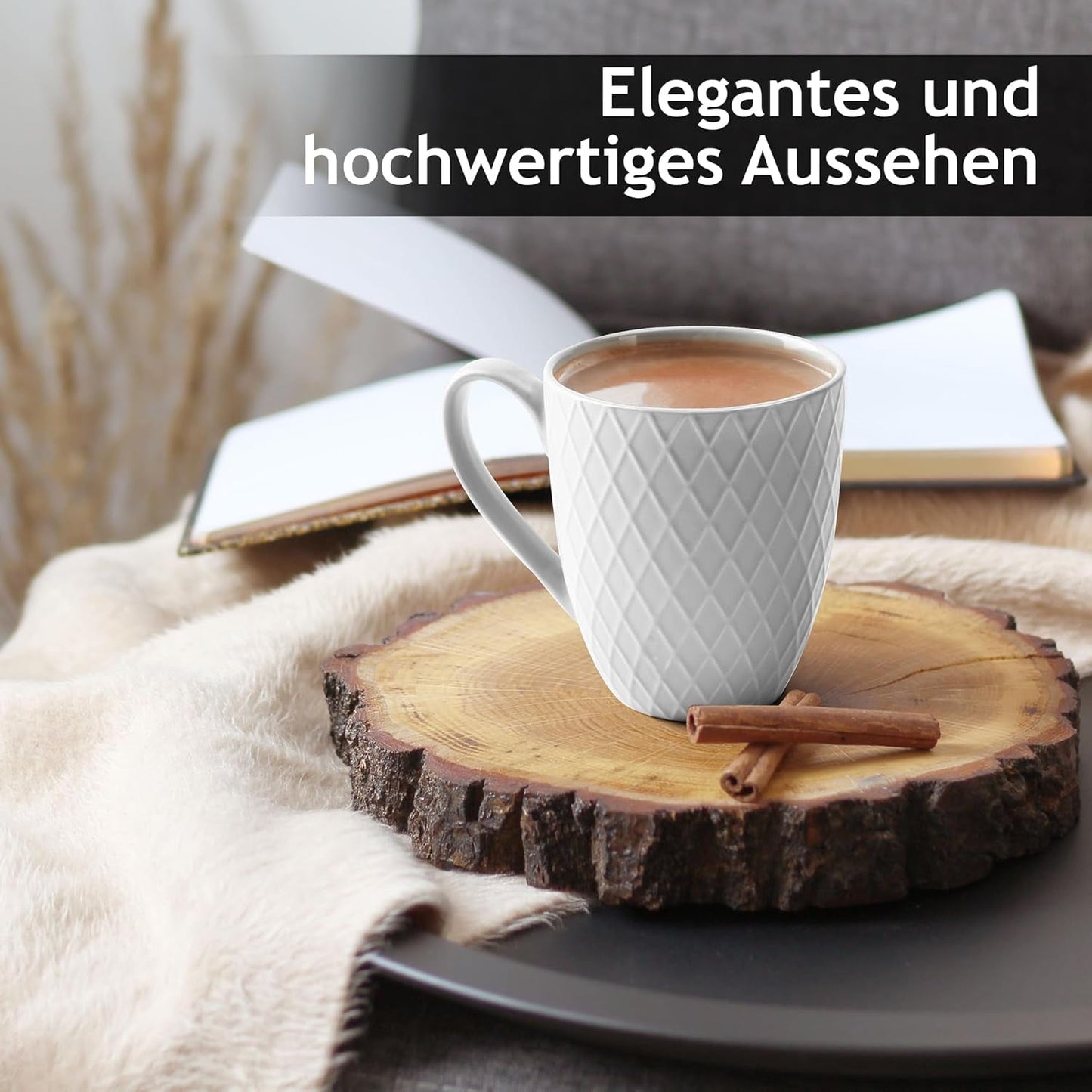 MIAMIO - Keramische serviesset, 24-delig, gecombineerd servies voor 6 personen - Vaatwasmachine- en magnetronbestendig - Palmanova-collectie (wit)