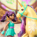 Unicorn Academy AVA en Unicorn Leaf Set - Originele figuren van ca. 12 cm groot uit de populaire Netflix-serie Met twee accessoires en haarborstels Voor fantasierijk rollenspel, voor kinderen vanaf 4 jaar Actiefiguren Naty Shop