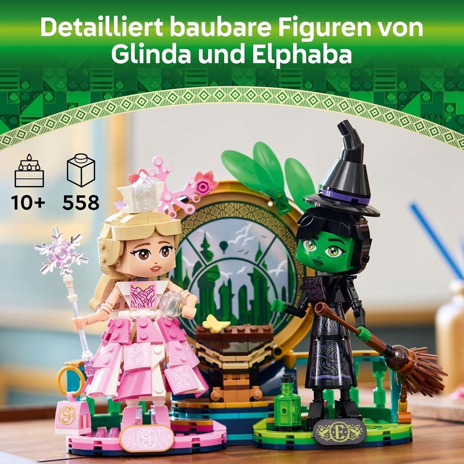 LEGO Wicked Elphaba en Glinda poppen - Heksen van Oz verzamelfiguur speelgoed - creatief cadeau voor meisjes ouder dan 10 en fans van de film - 75682 Bouwsets Besuche in LEGO-Store