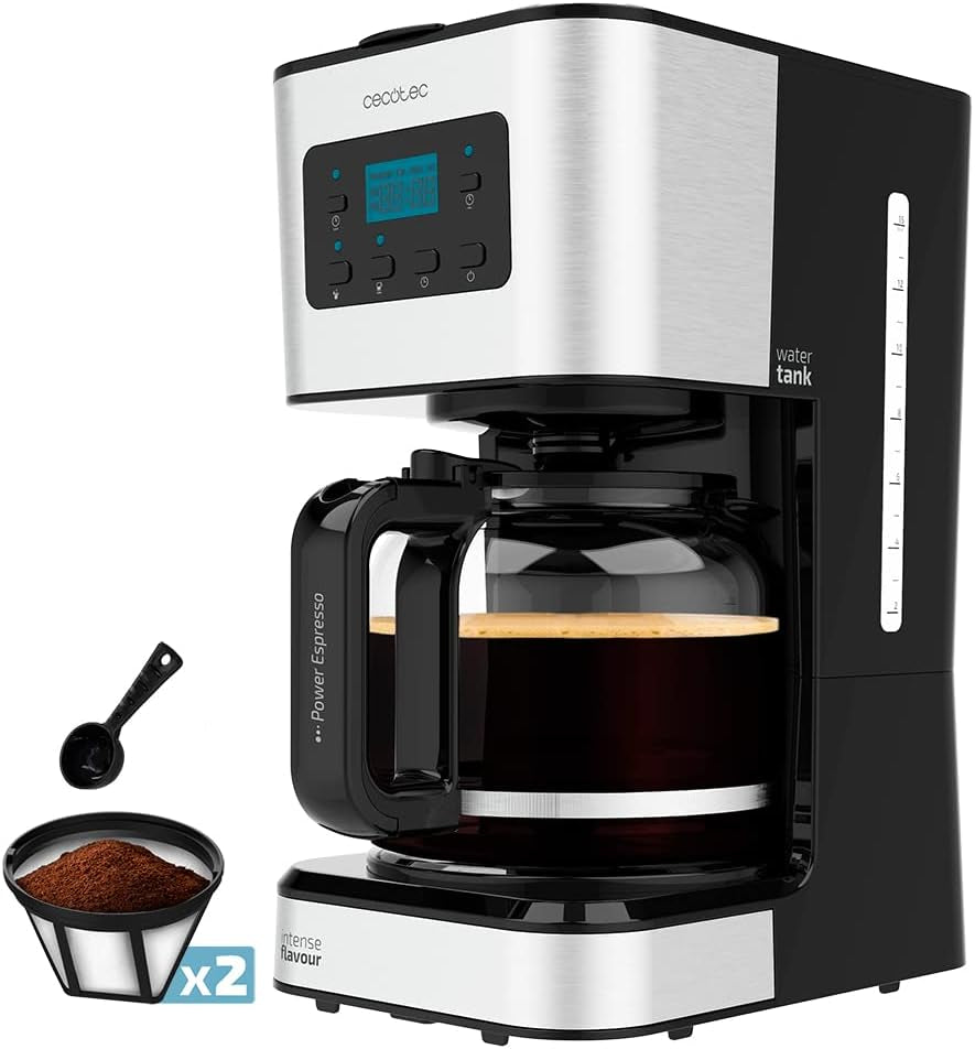 Espresso met filter Cecotec Coffee 66 Drop and Touch, vermogen 950 W, 1,5 L, 12 kopjes, touchscreen, glazen karaf, 24-uurs timer, 6 schakelaars, herbruikbaar gaasfilter