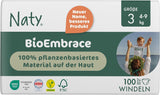 Naty BioEmbrace-babyluiers, maat 3 (4-9 kg) | 100% plantaardige materialen, zacht voor de huid | Ademende zachtheid, dermatologisch getest, uitstekende absorptie | 100 stuks