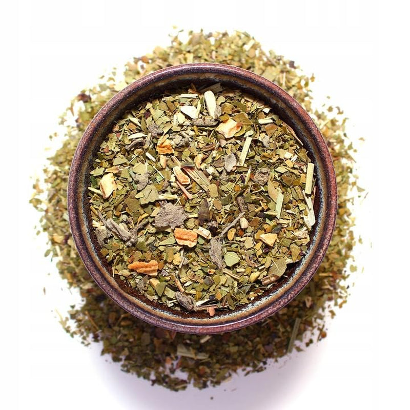 Originele Braziliaanse cannabis 50 g ● Yerba Mate thee met hennepmeel en salie ● Mate thee van Mate bladeren ● Citroenschil en citroengras ● Yerba Mate losse thee 50 g