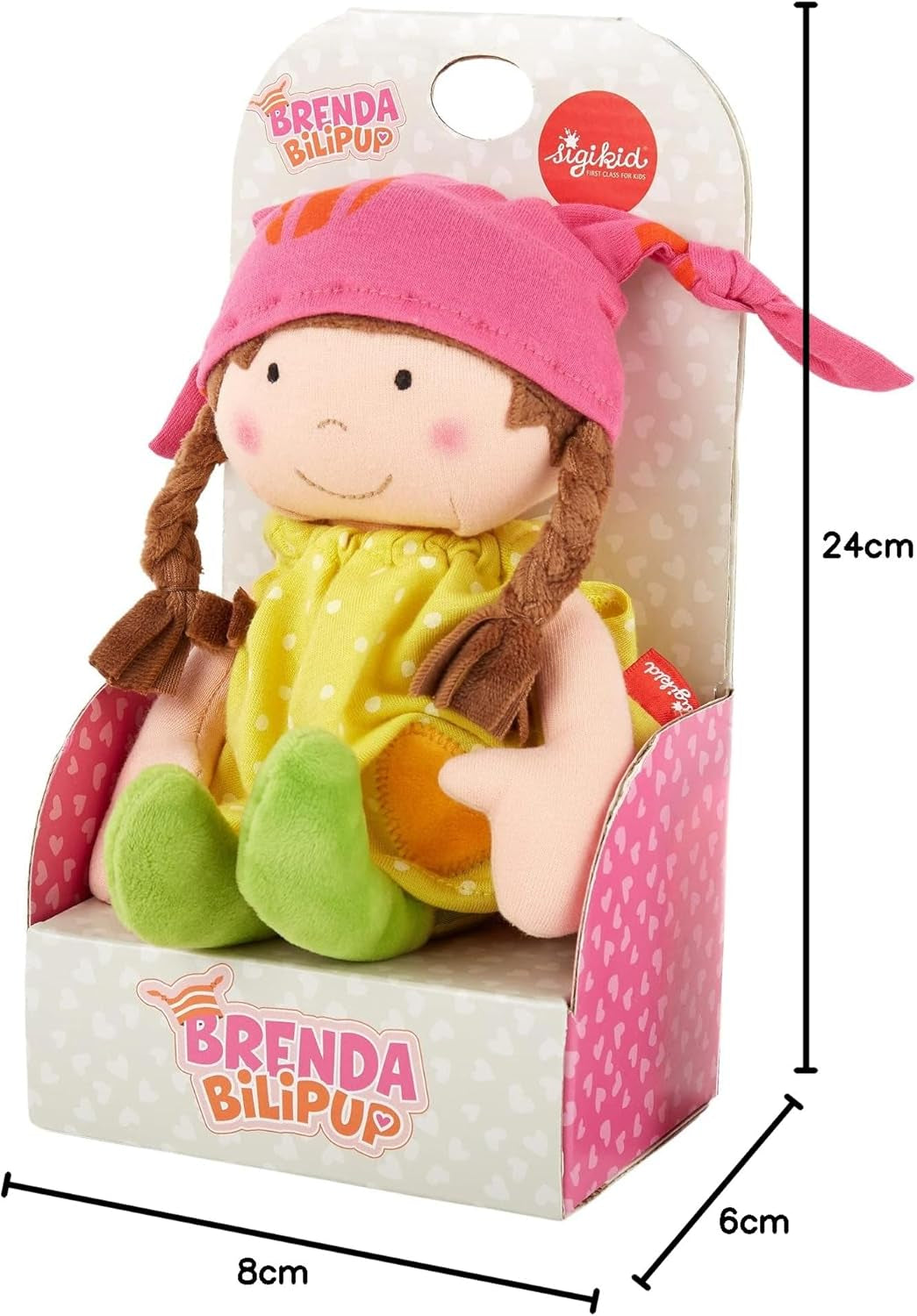 SIGIKID 39411 Kleine zachte meisjespop, babyspeelgoed, aanbevolen vanaf 6 maanden, geel