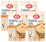 Caramel Oat Pudding, een harmonieuze mix van karamelpudding en volkoren haver, suikervrij, gezoet met agavesiroop, 1 zakje x 64 g (4 stuks)
