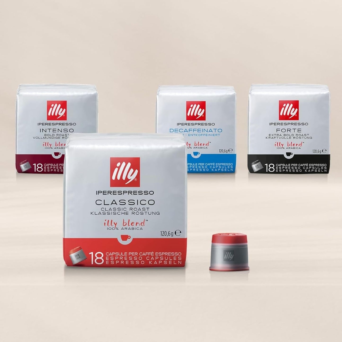 illy Iperespresso Kaffeekapseln klassische Röstung INTENSO, 1 Packungen zu je 18 Kaffeekapseln