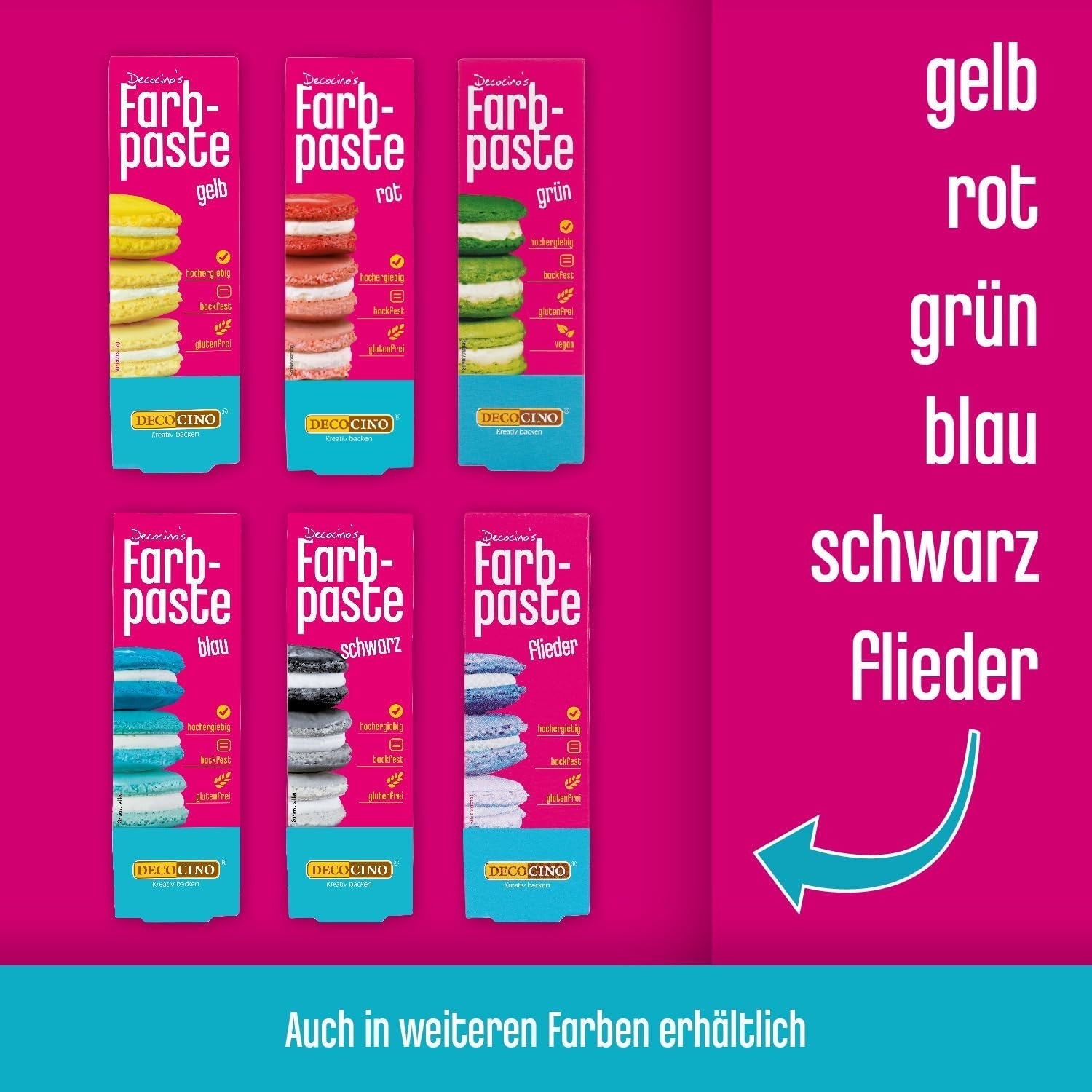 DECOCINO roze kleurpasta - 20 g - Kleurstof voor levensmiddelen, ideaal voor het kleuren van taarten, fondant en crèmes - Vrij van azo-vetzuren en gluten