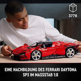 LEGO Technic Ferrari Daytona SP3 modelbouwset, schaal 1:8, rode supersportwagen, uitgebreid automodel, verzamelobject, ultiem autoconcept 42143 Bouwsets Bekijk de LEGO-Store