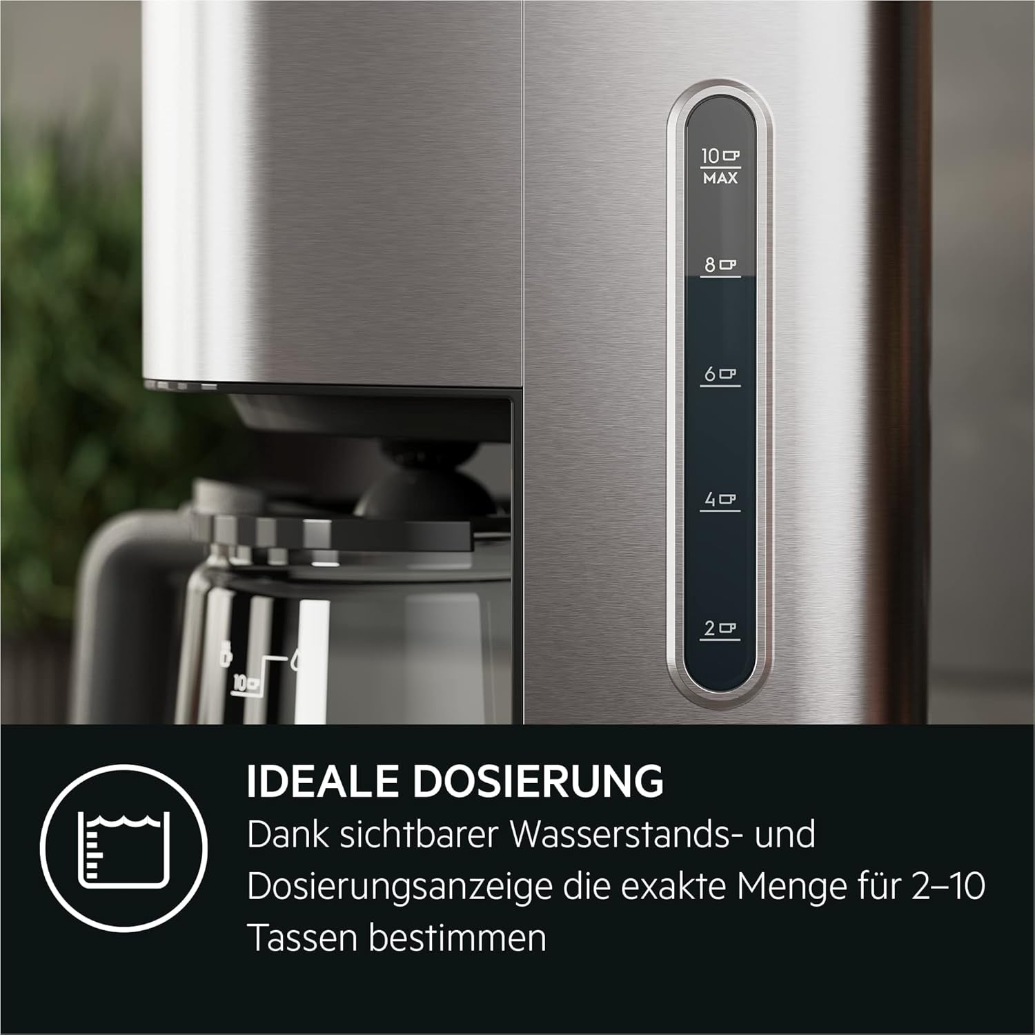 AEG Deli 5 espressomachine, 1,5 l, programmeerbare timer, warmhoudfunctie, veiligheidsstop, waterniveau-indicator, optimale dosering, antidruppelfunctie, RVS, CM5-1-6ST