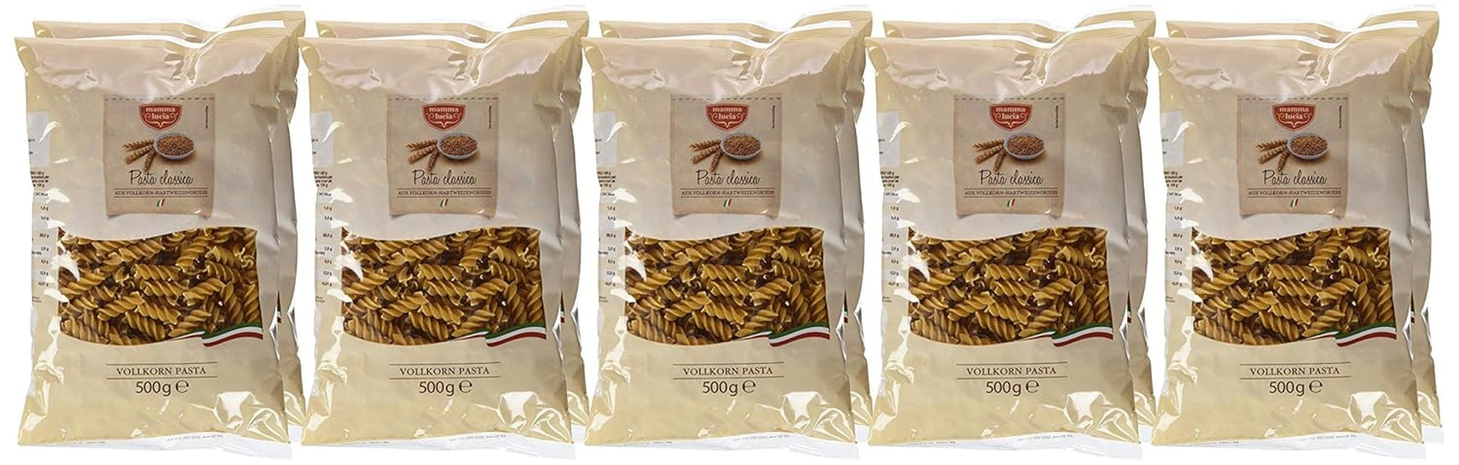 Volkorenpastaspiralen, verpakking van 10 (10 x 500 g)