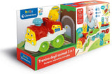 Clementoni Animali-3 Pratend interactief uitbreidbaar elektrisch treinspeelgoed voor 1-jarige baby (Italiaanse versie) Made in Italy Veelkleurig 17740 Jucarii Bebe Naty Shop