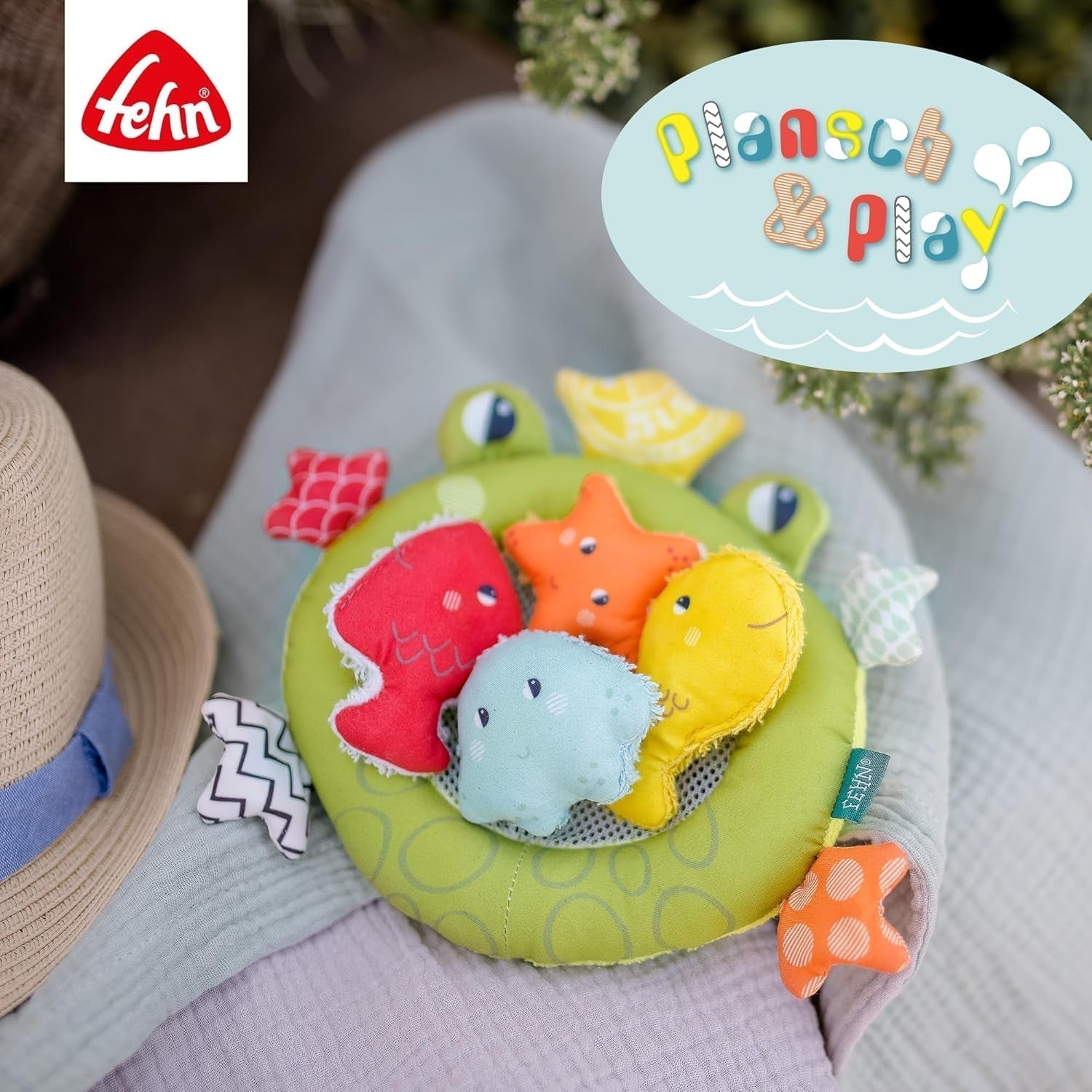 Fehn kikkerbadnet - Babybadspeeltje voor in bad - Drijvend waterspeelgoed voor vrolijk badplezier - Badspeelgoed voor baby's en peuters vanaf 0+ maanden Babyspeelgoed Naty Shop