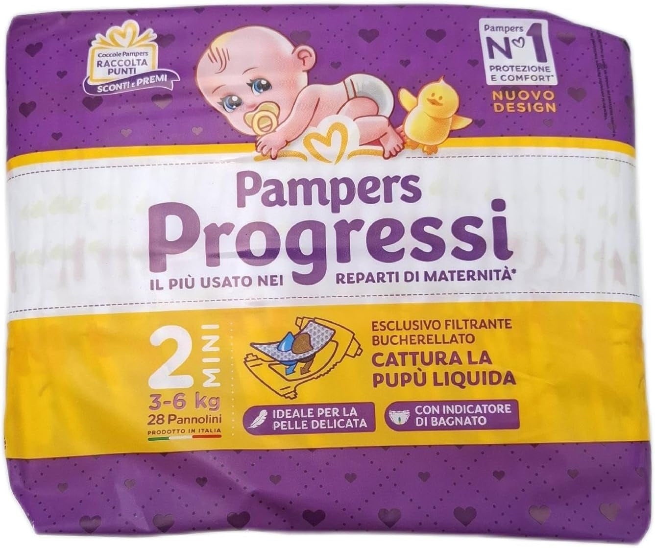 Pampers Progressi Maxi Luiers + 500 Extra Knuffelpunten, Maat 4 (7 – 18 kg), 126 Luiers (Standaard Maat)