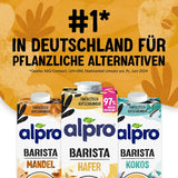 Alpro Barista Haferdrink – Zum Aufschäumen – Vegan en melkvrij – Van Natur aus lactosevrij – Rijk aan ballaststoffen, calcium en vitamines – 8 x 1 L – Haltbar