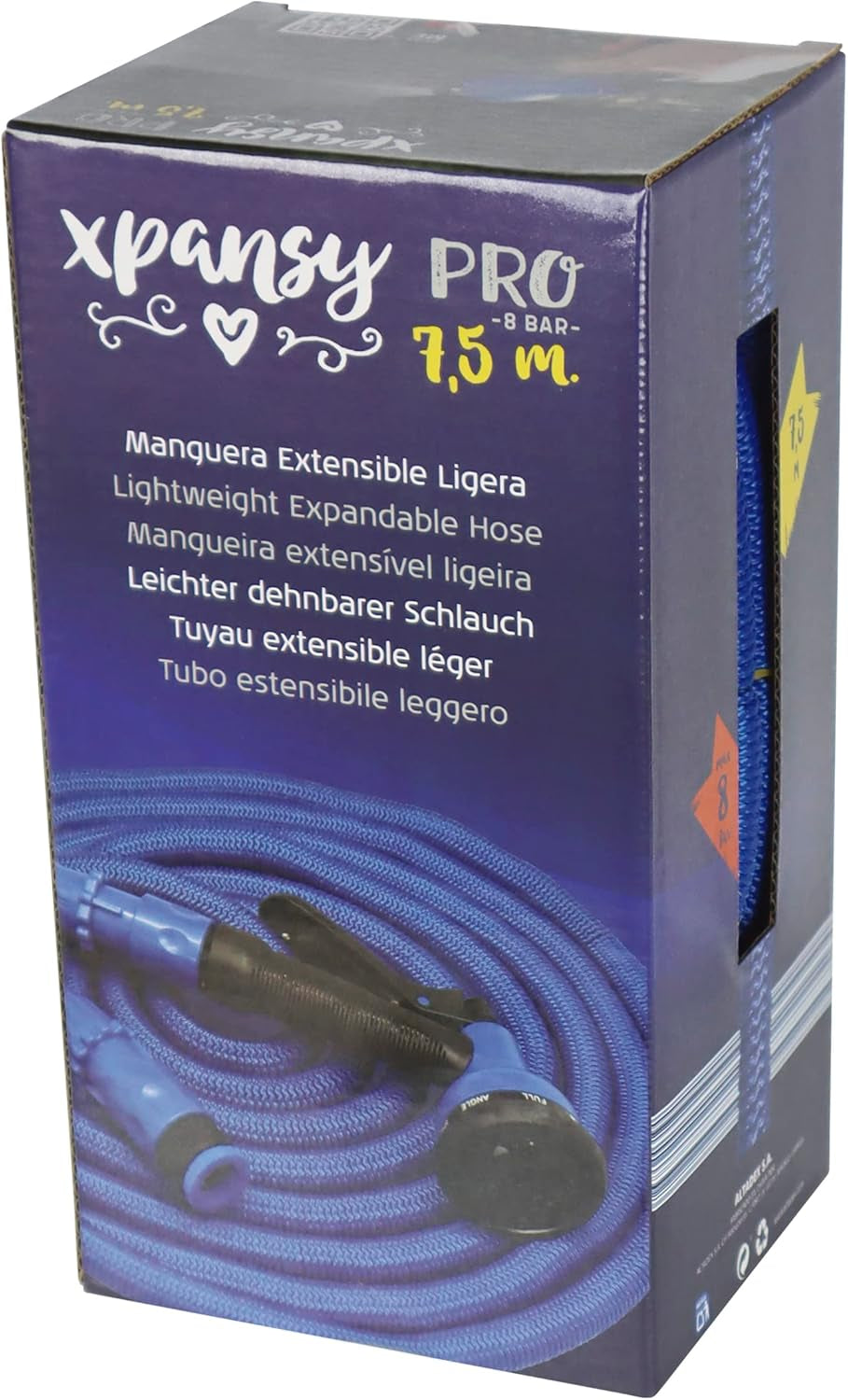 Pro C2607B Slang Verlengbaar met Presión del Agua, Azul, 7,5 meter