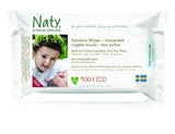 Eco by Naty Baby Care, Biologische vochtige doekjes voor baby's, ongeparfumeerd, 56 luiers