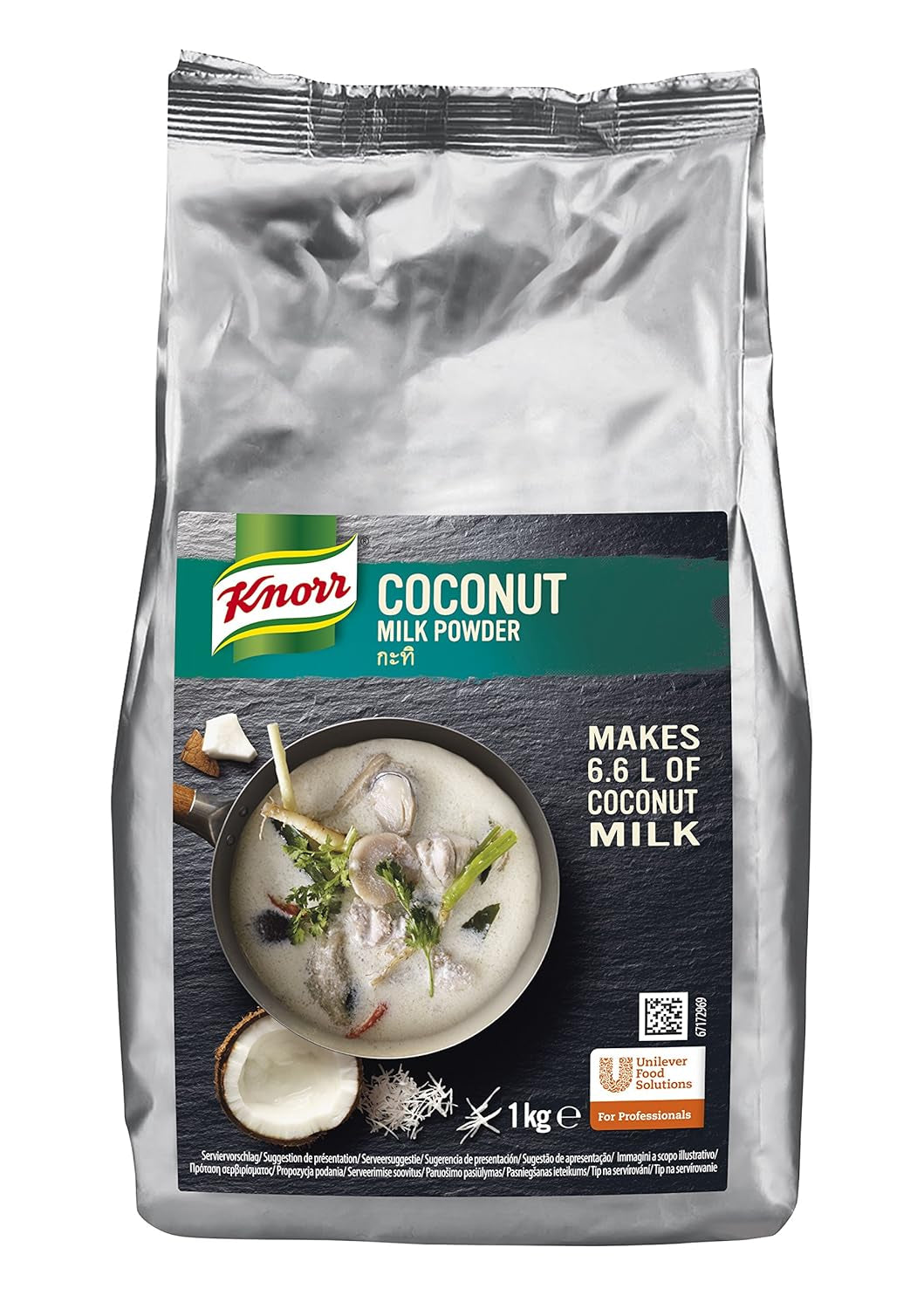Knorr Kokosmilch Pulver (Melkpoeder aus 20 frischen Kokosnüssen, ergibt 6,6 Liter Kokosmilch) 1er-pakket (1 x 1 kg)