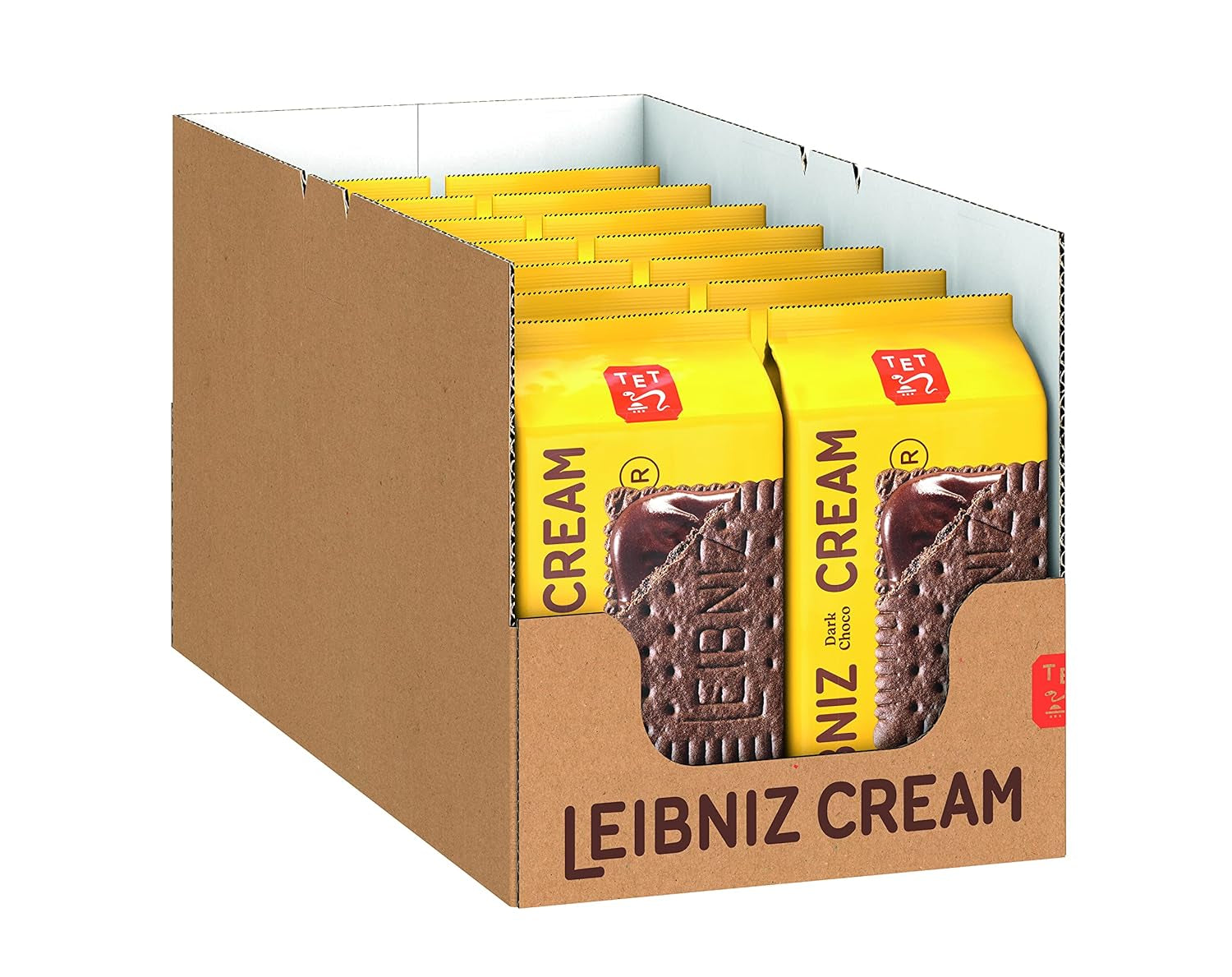 Krokante koekjes met crème van cacao en pure chocolade, 14 stuks, voor opslag of verkoop (14 x 190 g)