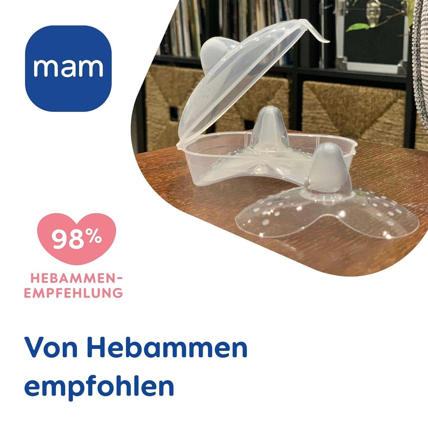 MAM Stillhütchen Größe L (Ø 23 mm) Im 2Er-Set, Extra Weiche Brusthütchen Zum Schutz Beim Stillen, Brustwarzenschutz Für Maximalen Hautkontakt Zwischen Mutter Und Kind Accessoires Voeding en borstvoeding Bebe Naty Shop