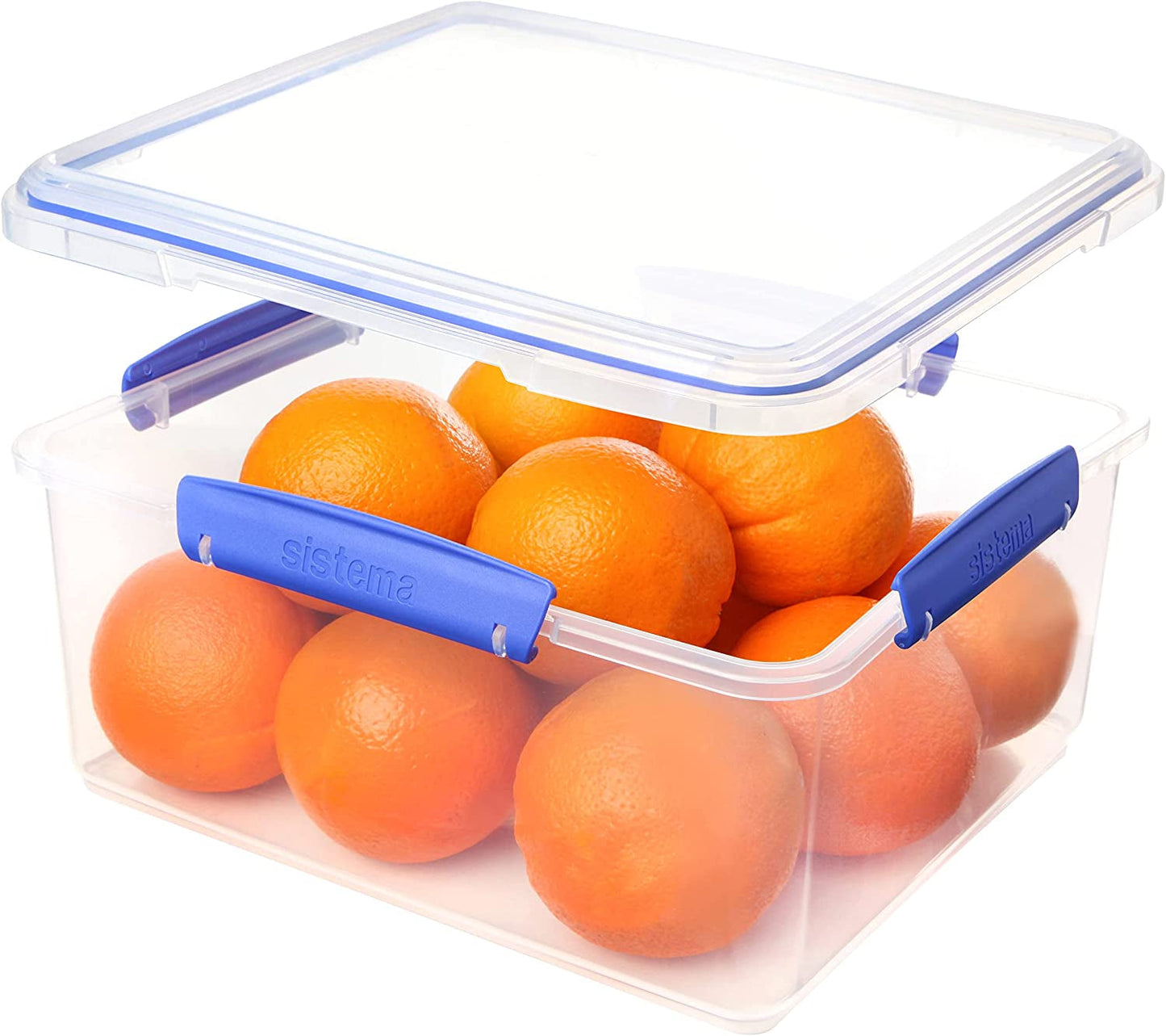 KLIP IT-systeem Voedselbewaarpot 5 liter stapelbaar lekvrije voorraadpot met deksel koelkast/vriezer geschikt BPA-vrij plastic blauwe clips 1 stuk (2 stuks) voedselbewaardozen Naty Shop