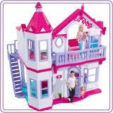 Simba 104661996 - Steffi Love Dreamhouse, groot speelhuis, 4 kamers, GEEN POPPEN, 84 cm hoog, twee niveaus, functionele bel, inklapbare Naty Shop poppenhuizen