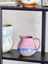 Bloomingville Paula steengoed melkmok - decoratief ontwerp, perfect voor de ontbijttafel, met een natuurlijke textuur, 435 ml (roze)