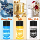 Essbarer Glitzer - 3 Torten Kuchen Deko Essbare, Metallic Lebensmittelfarbe Flüssiges, Eetbare Glitter Voor Muffin, Cocktail, Marshmallows - 10Ml Naty Shop