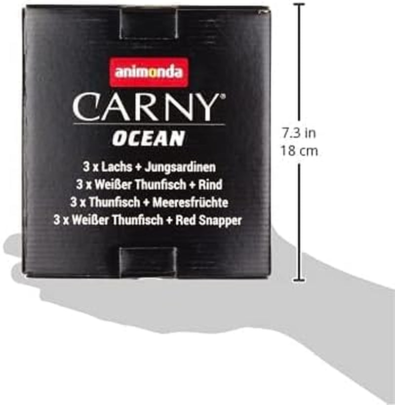animonda Carny Adult Ocean Marine Variety No. 1 (12 x 80 g), natvoer voor volwassen katten, natvoer met malse visfilets, graanvrij en suikervrij kattenvoer