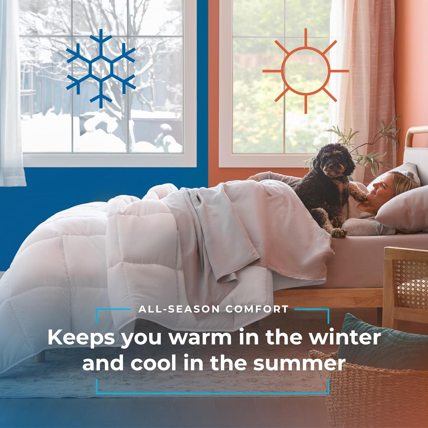 Linnenspa all-season dekbed - eenpersoons microvezeldekbed 10,5 Tog - Oeko-Tex, alternatief dekbed met dons, wit Dekbedden en dekbedden Naty Shop