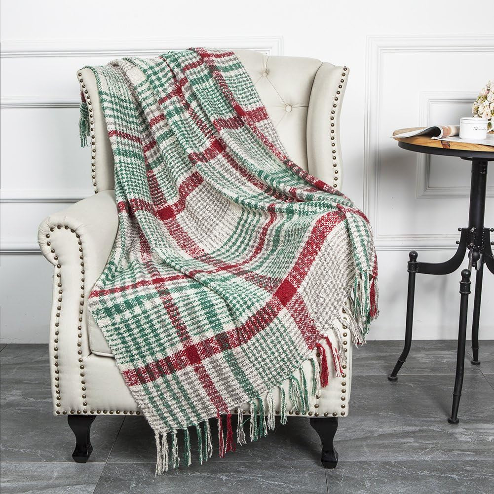 G Lake Oranje Plaid Deken Gooi Acryl Zacht Omkeerbaar Gekleurde Sprei Met Franjes Cadeau Voor Kerstdecoraties 127 Cm B X 170,2 Cm L-Pompoen Oranje Bedden En Dekens G Lake Kerst Kleur 50" B X 67" L