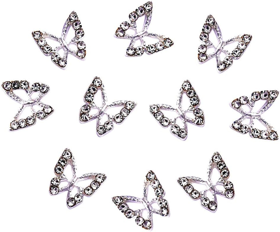 10 stuks Legering Vlinder Nagelbedels Metaal Nagelkunst Hanger Stenen Voor Diamanten Nagels Edelstenen Nagelsieraden Kunstdecoraties Nagelkunst Sieraden maken