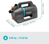 Gardena 4100 Silent tuinpompset: zeer stille en innovatieve irrigatiepomp met 3,5 m zuigaansluiting en 20 m klassieke slang, 4100 l/u stroom, 550 W motor, waterdicht, zuinig (9051-20)