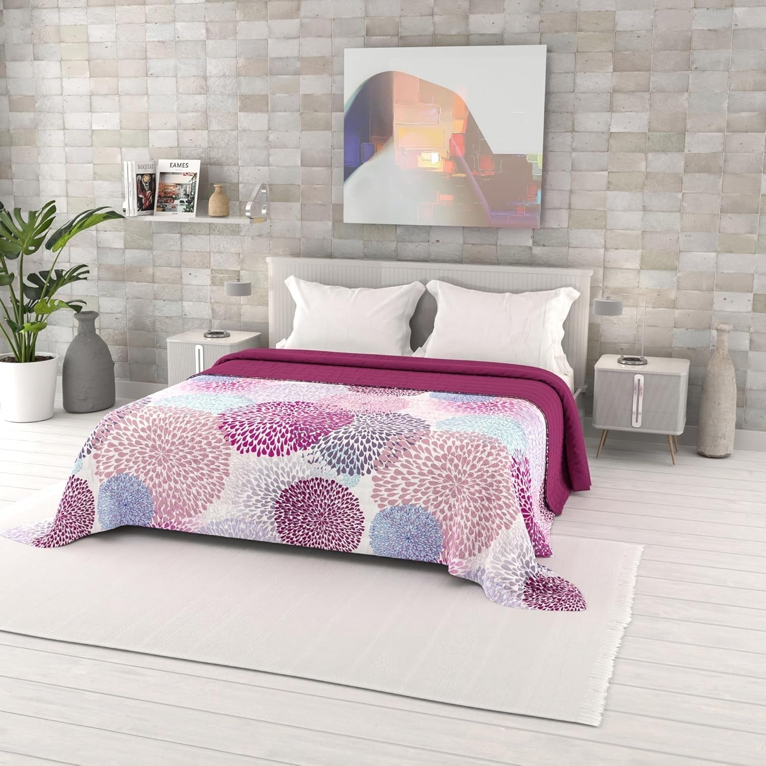 Zomerdekbed met fantasieprint, polyestervulling, Bloemblaadjes, 260X270Cm Dekbedden en quilts Naty Shop Soffioni 260X270Cm