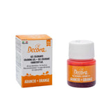 , 9600813 Gelvoedselkleuring, gelvoedselkleuring ideaal voor coatings en decoraties, creëert intense en heldere kleuren, gemaakt in Italië, 28 gram, oranje kleur.