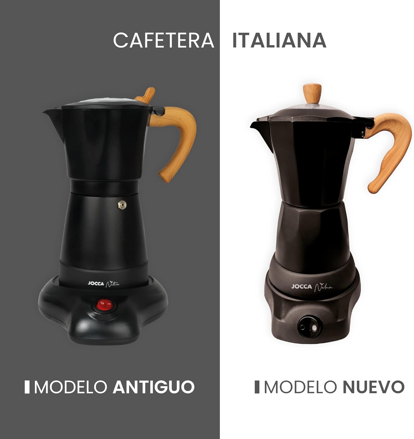 Jocca Italiaans elektrisch koffiezetapparaat Aluminium 6-kops draagbaar handmatig koffiezetapparaat met houten handvat Zwarte mokka-stijl