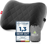 HIKENTURE Opblaasbaar kampeer- / reiskussen met afneembare kussensloop, ergonomisch kussen, comfortabel nekkussen voor reizen / buiten, opblaasbaar reisnekkussen (groen) ... Cervicale orthopedische kussens Naty Shop Zwart