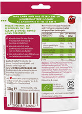 FRECHE FREUNDE Biologische fruitgelei, appel-, frambozen- en rijstlolly's, fruitige zoete snack voor kinderen, glutenvrij, veganistisch, verpakking van 20 (20 x 30 g)