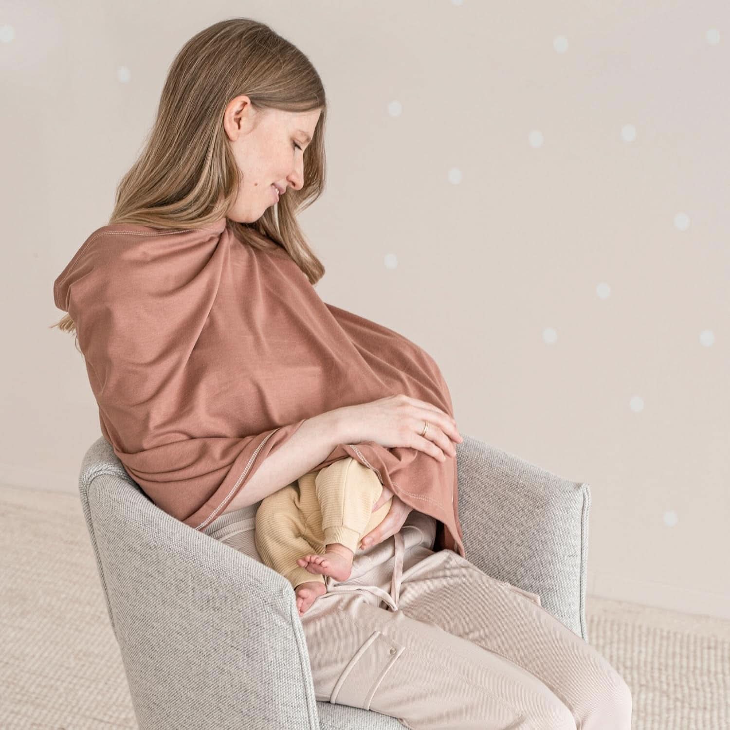 Julius Zöllner Stilltuch Aus 100 Prozent Jersey-Baumwolle, OEKO-TEX STANDARD 100, Made in Germany, Uni Tan Accessoires Voeding en borstvoeding Bebe Naty Shop