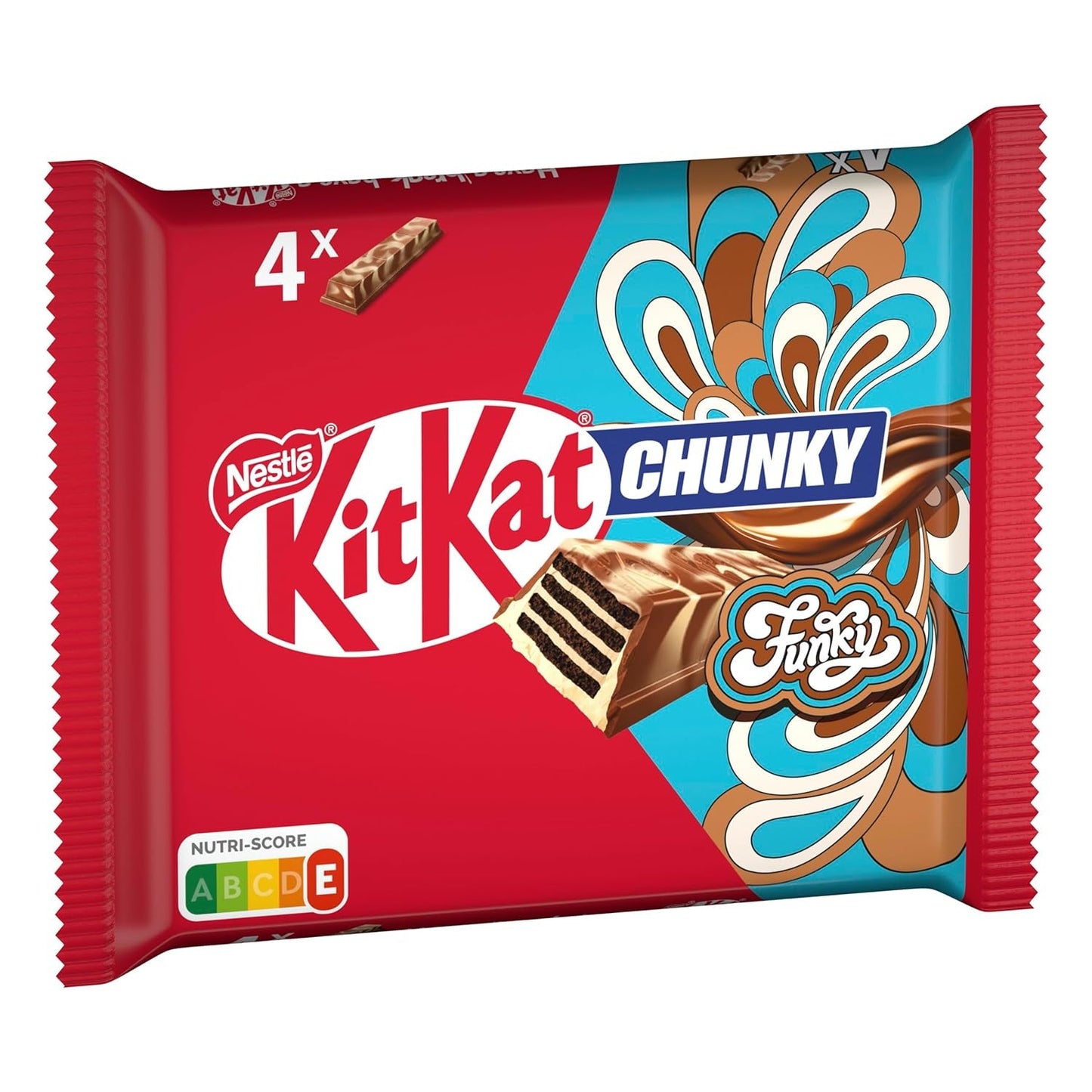 Nestlé Chunky Funky Krokante Wafel in Melkchocolade Multipack, 2 Stuks (4 x 40 g elk)