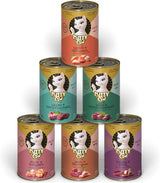 KITTY Cat Paté Mix 2, 6 x 400 g, nat kattenvoer in een proefverpakking, graanvrij voer met taurine, zalmolie en groenlipmosselen, compleetvoer met hoog vleesaandeel, gemaakt in Duitsland