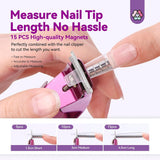 Saviland nagel manicure cutter cutter met 15 magneten, gelnagels nageltrimmer manicure nagel cutter voor kunstnagels gelnagels acrylnagels kunstnagels (rood rood)