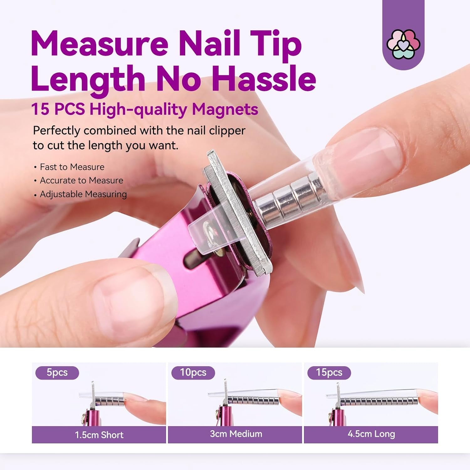 Saviland nagel manicure cutter cutter met 15 magneten, gelnagels nageltrimmer manicure nagel cutter voor kunstnagels gelnagels acrylnagels kunstnagels (rood rood)