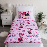Disney-beddengoed, Minnie Mouse roze baby, 100% katoenen beddengoed met ritssluiting - Kids Naty Shop