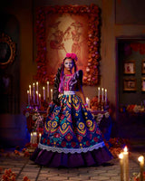 2022 Día De Muertos Barbiepop met gegolfde traditionele jurk, bloemenkrans en Calavera-gezichtsverf, cadeau voor verzamelaars