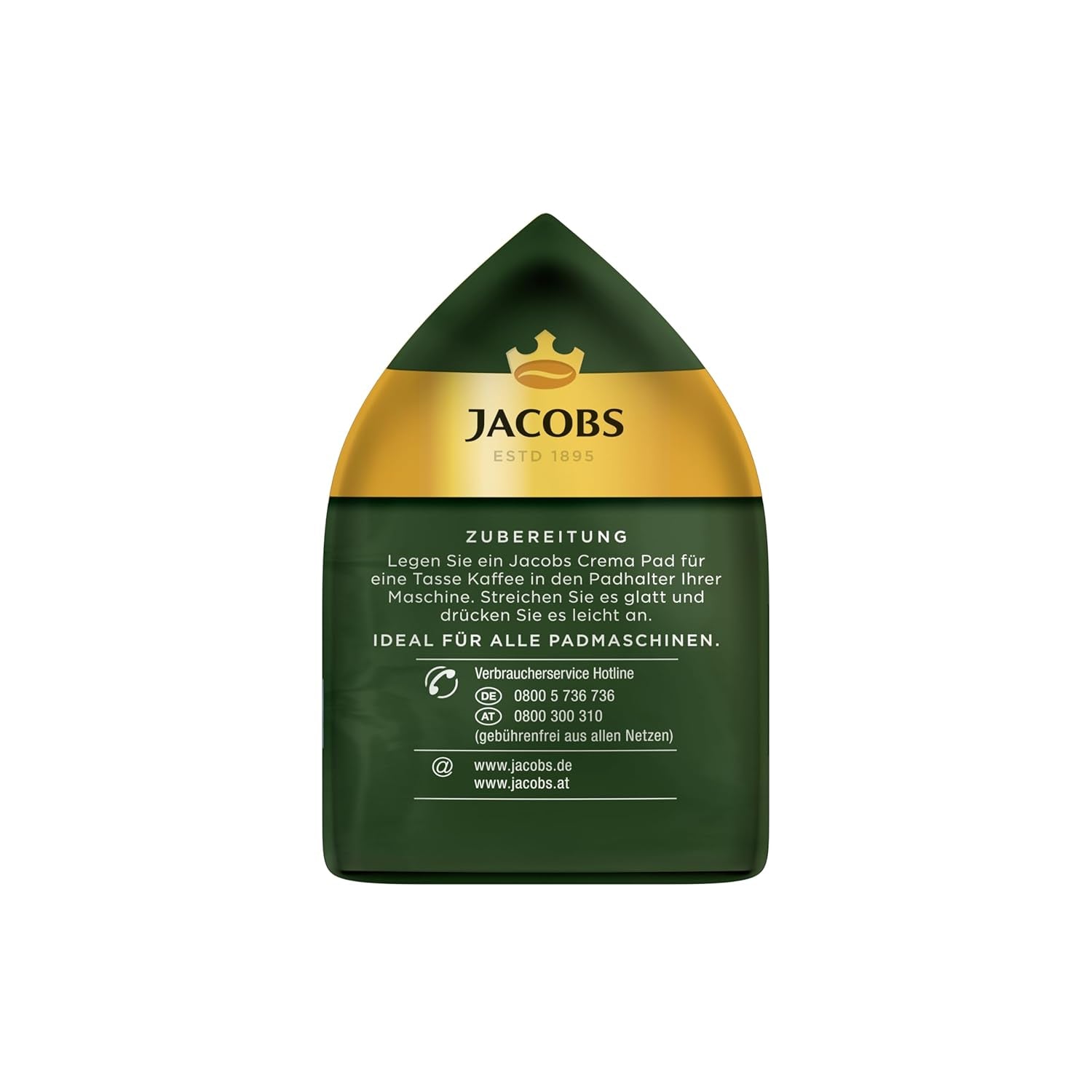 Jacobs Pads Crema Mild, Senseo-compatibele Pads, 5 x 18 Getränke, 90 Kaffeepads