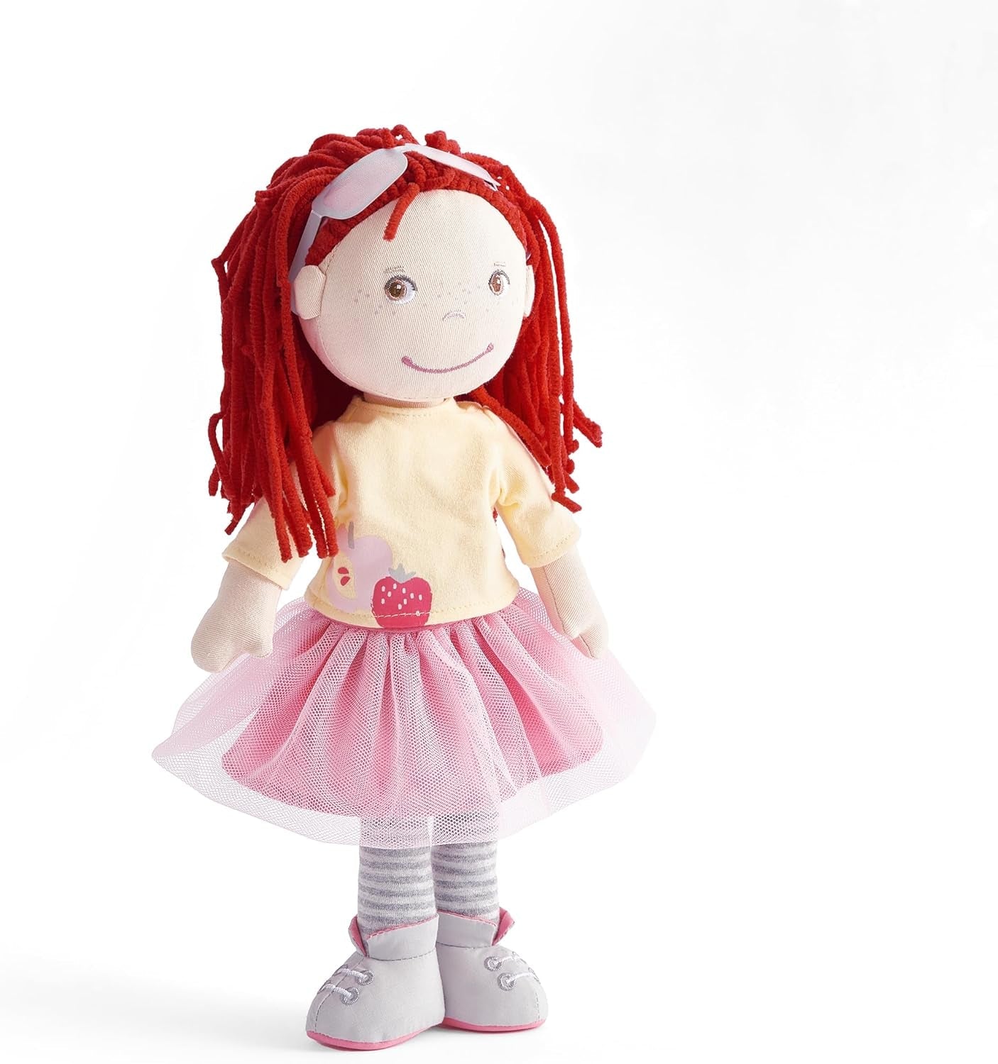 HABA AVA pop, pop van 30 cm met bril, zachte pop voor kinderen vanaf 18 maanden